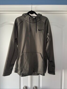 Nike Performance Hoodie in Olive Green with Black Swoosh